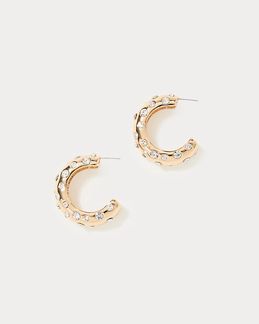 lilly pulitzer All Dahled Up Hoop Earrings Gold Metallic