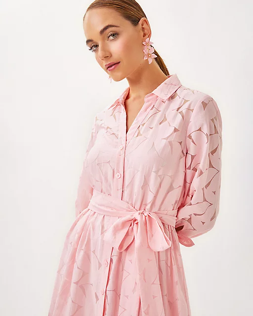 Lilly Pulitzer Amrita Shirtdress Pink Muse Flora Faille