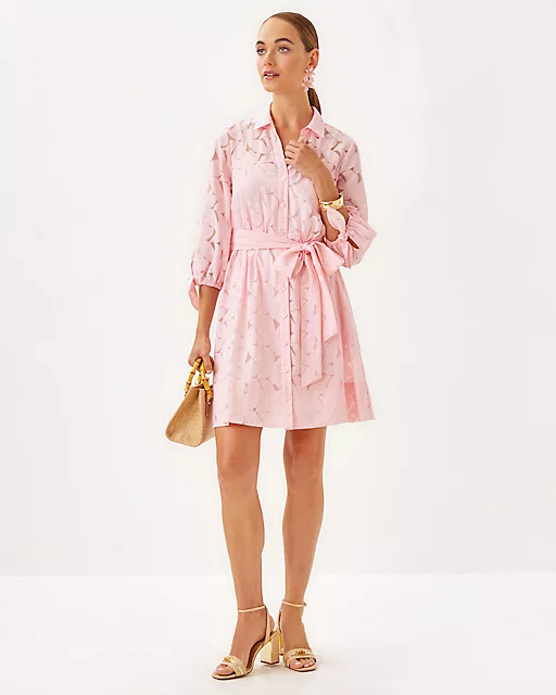 Lilly Pulitzer Amrita Shirtdress Pink Muse Flora Faille
