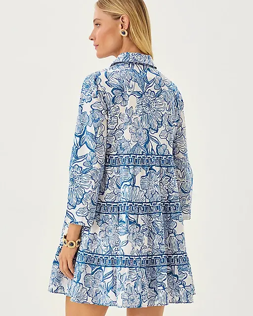 Lilly Pulitzer Angie Shirtdress Coconut Unforgettable Engineered Woven Dress