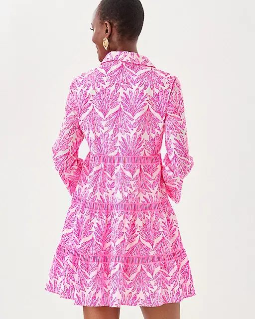 Lilly Pulitzer Angie Shirtdress Pink Bliss Shady Babe Engineered Woven Dress
