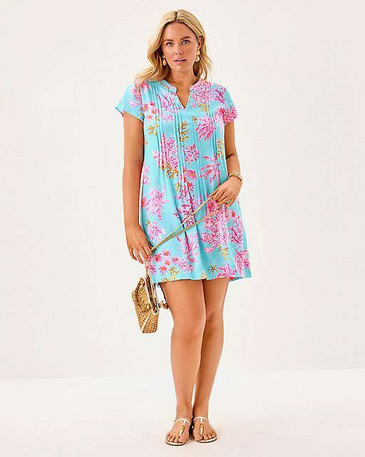 Lilly Pulitzer Ansella Tunic Dress Multi Royal Coral