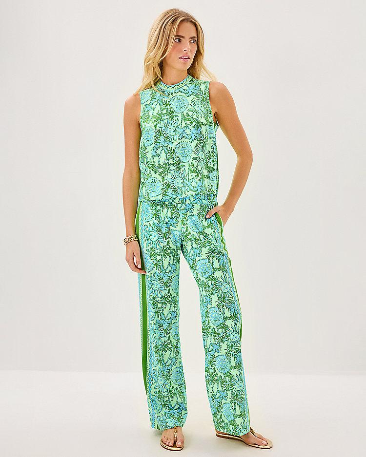 lilly pulitzer Anya Top & Bal Harbour Pant Set Cool Mint Catchin Rays Engineered Top