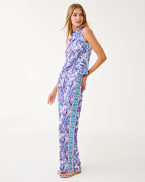 Lilly Pulitzer Anya Top Tropicalia Purple Elephant In The Bloom Engineered Bottom