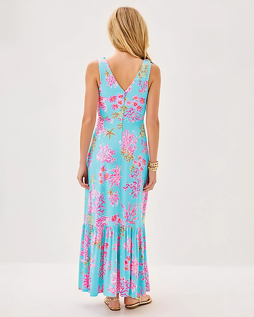 Lilly Pulitzer Aquinnah Maxi Dress Multi Royal Coral