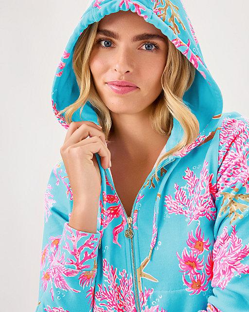 Lilly Pulitzer Avida Zip-Up Terry Hoodie Multi Royal Coral