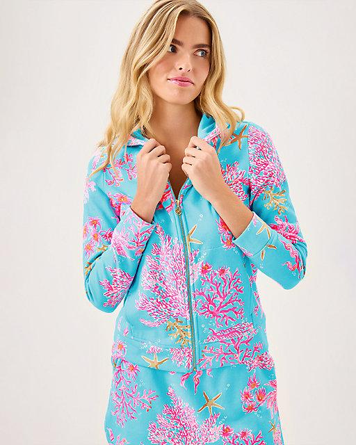lilly pulitzer Avida Zip-Up Terry Hoodie Multi Royal Coral