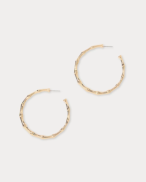 lilly pulitzer Bamboo Forest Hoop Earrings Gold Metallic