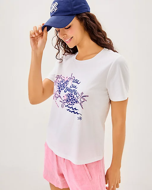 lilly pulitzer Barreto Knit Top Multi Sun Sea Motifs Graphic