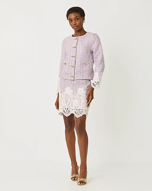 Lilly Pulitzer Bettany Boucle Skirt Pink Bliss Blushing Boucle