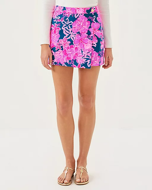Lilly Pulitzer Brenton Mini Skort Starlight Navy Once And Floral