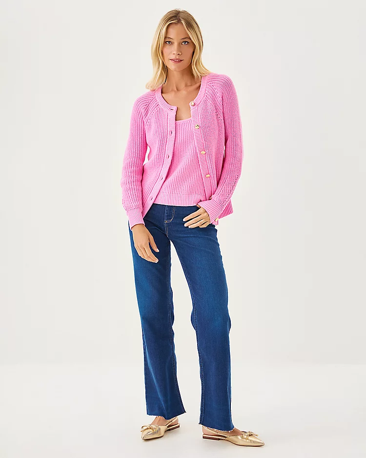 lilly pulitzer Bristow Cardigan & Sweater Tank Set Pink Bliss