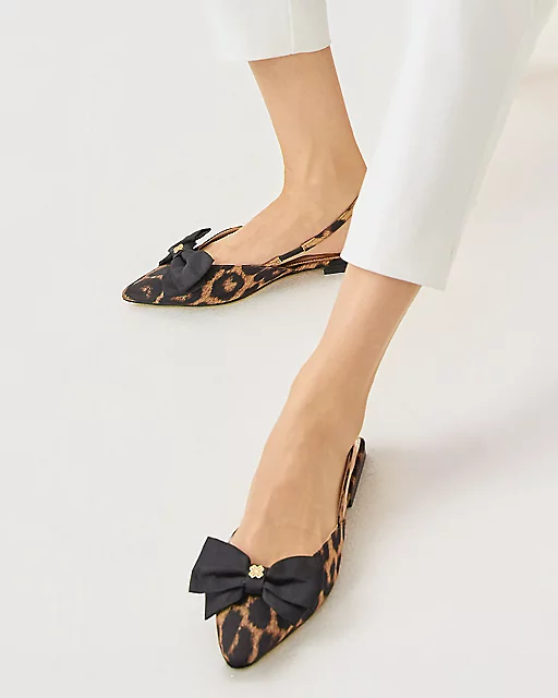 Lilly Pulitzer Brit Leopard Bow Slingback Shoe Multi Leopard Faille Accessories