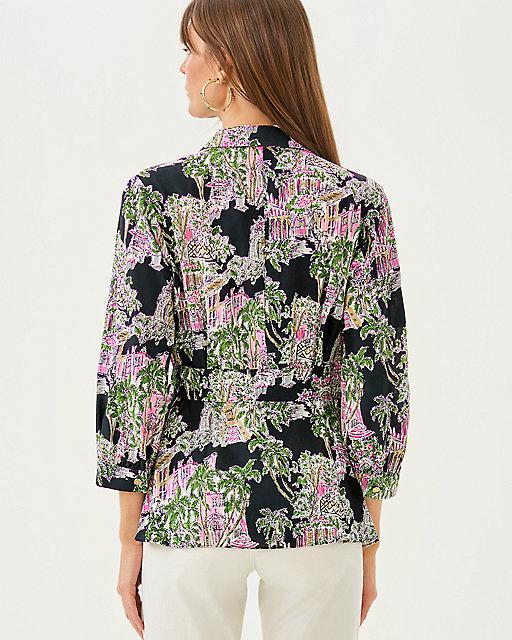 Lilly Pulitzer Casia Wrap Tunic Onyx Pb Anniversary Toile