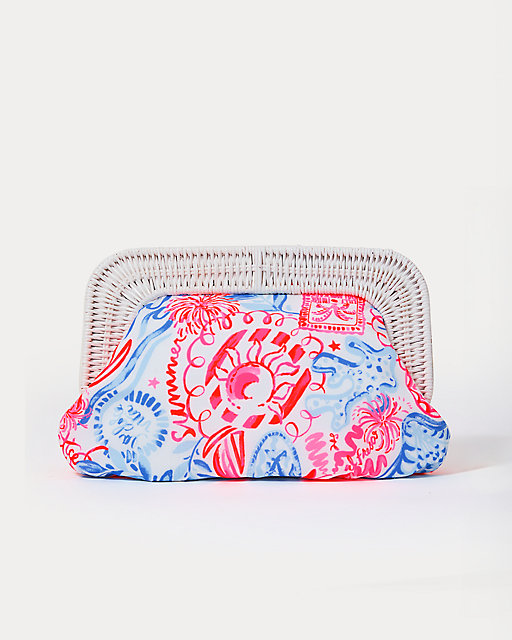 Lilly Pulitzer Cayo Coco Clutch Resort White Lil Sun Sea Sand