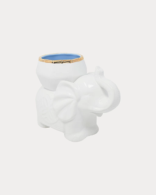 Lilly Pulitzer Ceramic Elephant Cachepot Peninsula Green