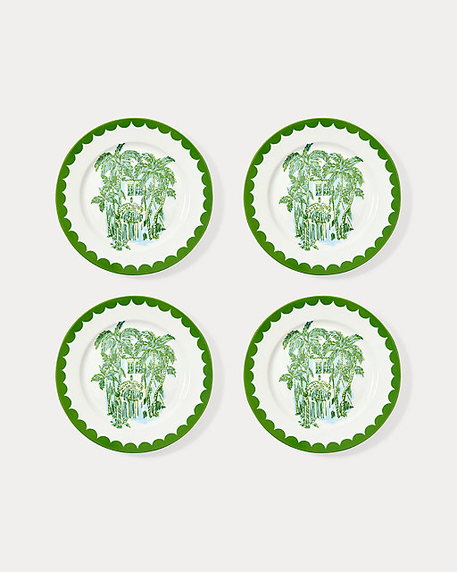 Lilly Pulitzer Ceramic Salad Plate Set Peninsula Green
