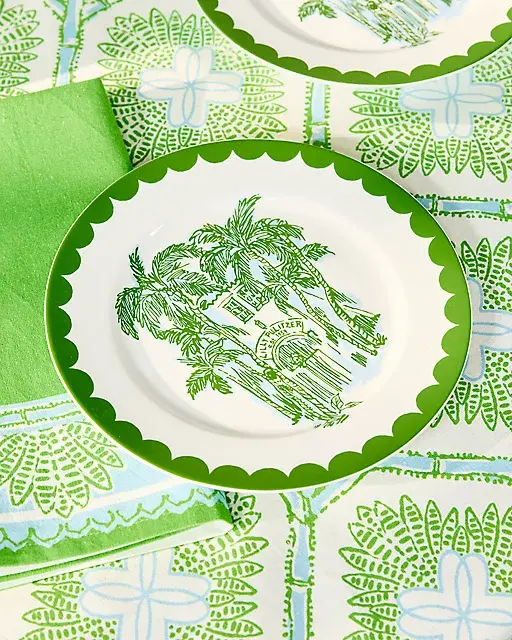 lilly pulitzer Ceramic Salad Plate Set Peninsula Green