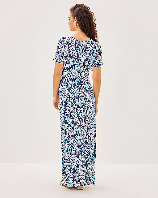 Lilly Pulitzer Chace Maxi Dress Sapphire Pool Summer Shorelines