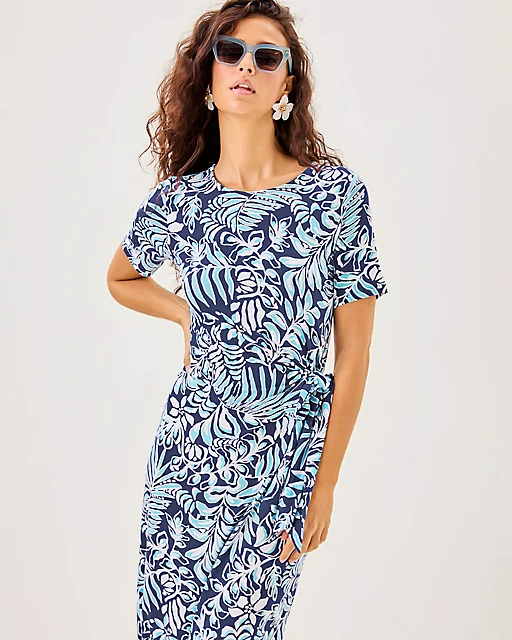 Lilly Pulitzer Chace Maxi Dress Sapphire Pool Summer Shorelines