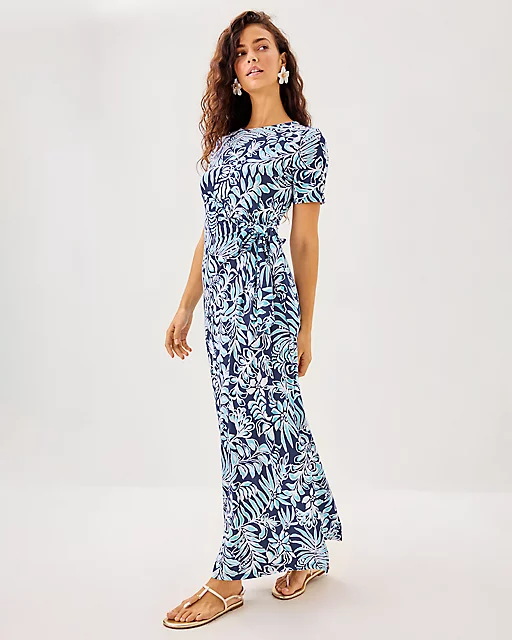 lilly pulitzer Chace Maxi Dress Sapphire Pool Summer Shorelines