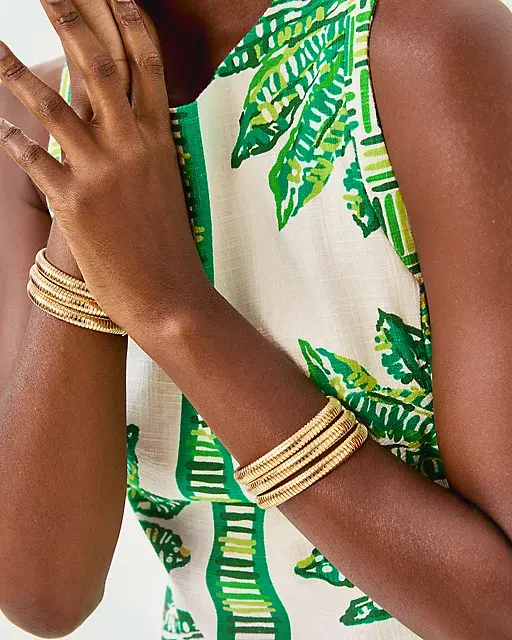 Lilly Pulitzer Chevs Kiss Cuff Bracelet Gold Metallic