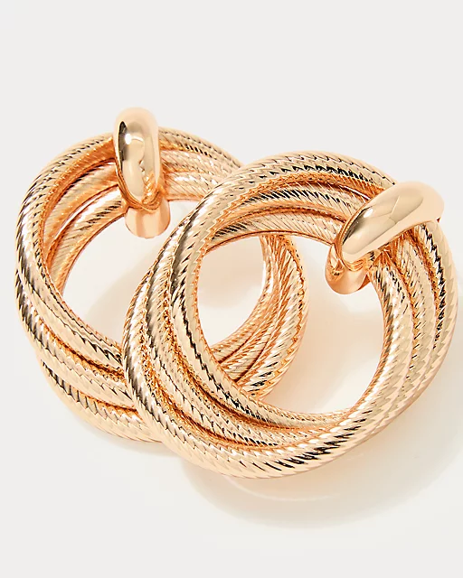 Lilly Pulitzer Chevs Kiss Doorknocker Earrings Gold Metallic