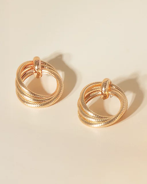 lilly pulitzer Chevs Kiss Doorknocker Earrings Gold Metallic