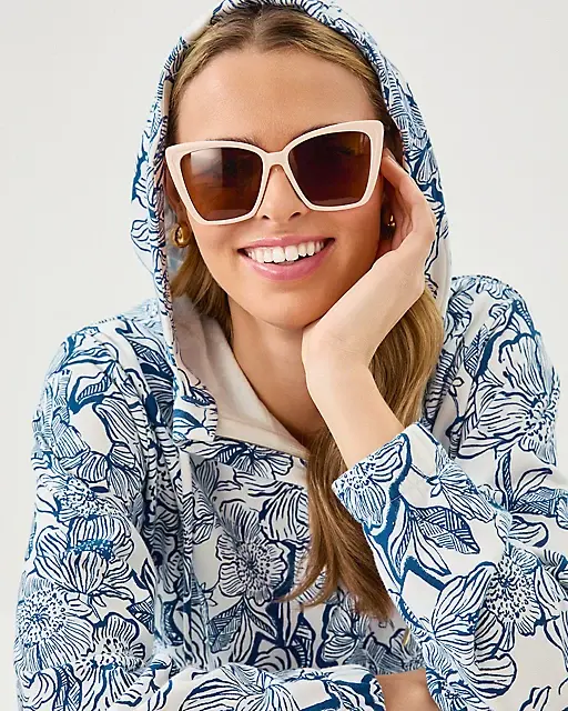 Lilly Pulitzer Chiara Terry Hoodie Pullover Coconut Unforgettable