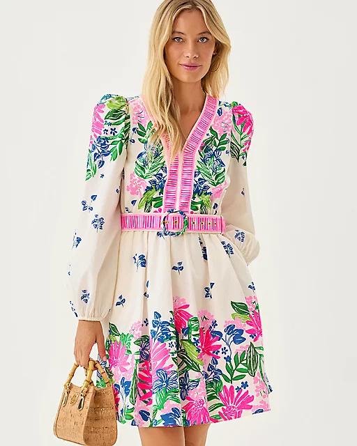 Lilly Pulitzer Chyanna V-Neck Dress Multi Endless Summers Engineered Woven Dress