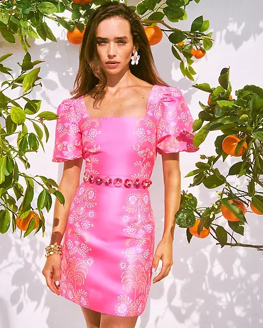 lilly pulitzer Cohen Skirted Romper Sunkissed Pink Breezy Palm Engineered Romper