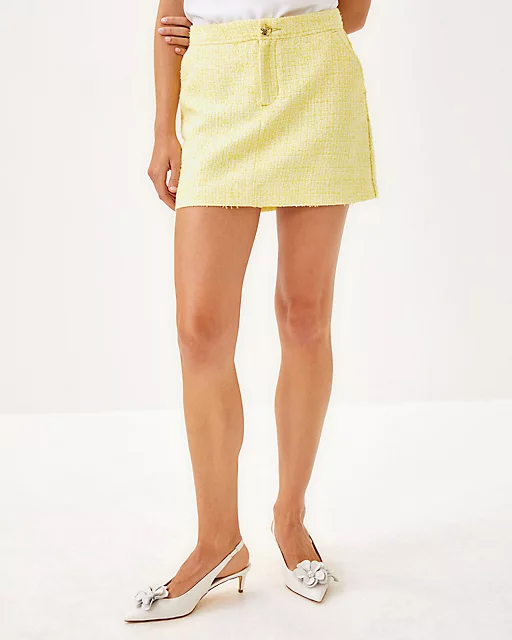 Lilly Pulitzer Colette Boucle Mini Skort Finch Yellow Chic Chick Boucle