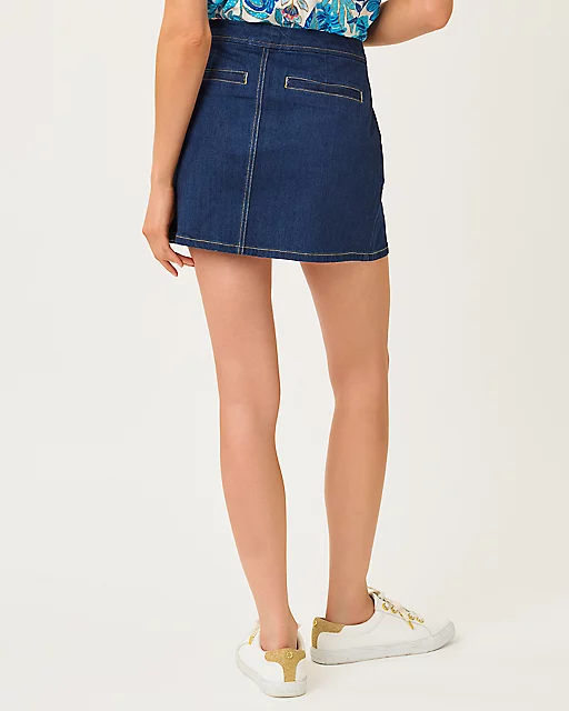 Lilly Pulitzer Colette Stretch Denim Skirt Dark Wash