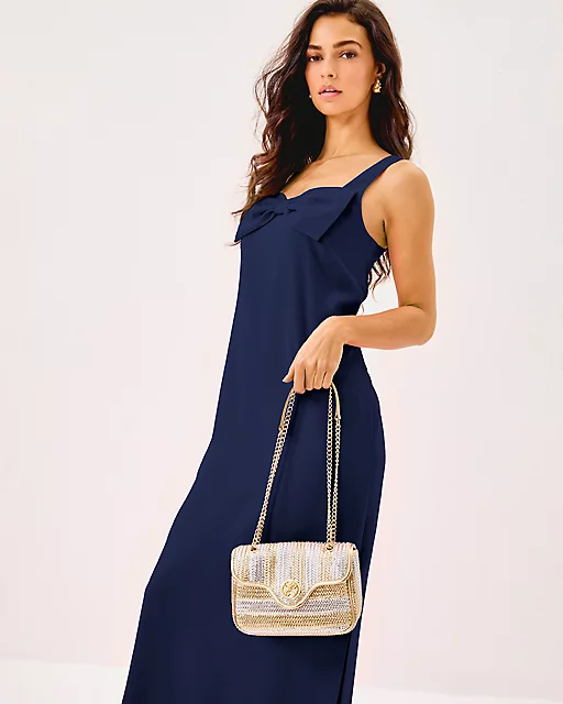 Lilly Pulitzer Cora Crossbody Bag Gold Metallic X Silver Metallic