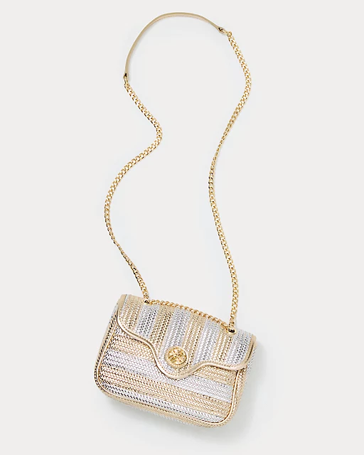 Lilly Pulitzer Cora Crossbody Bag Gold Metallic X Silver Metallic