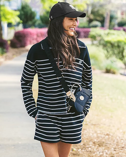 Lilly Pulitzer Corvaya Pullover & Aubra Short Set Noir Legacy Stripe