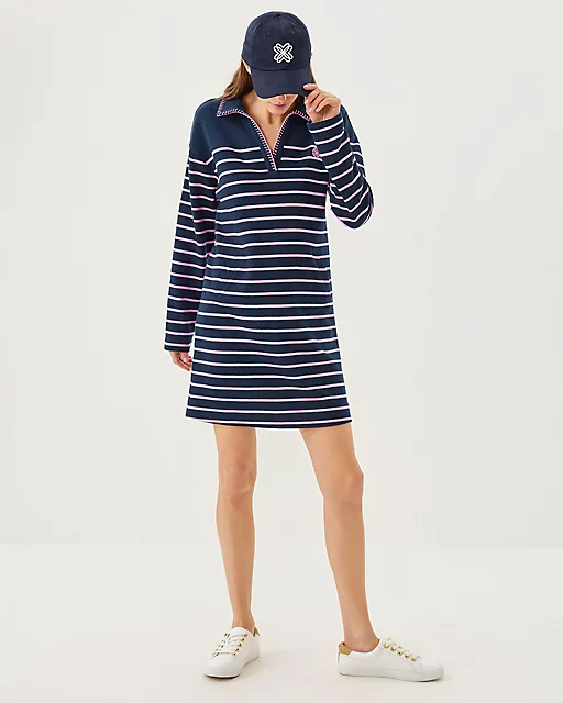 Lilly Pulitzer Corvaya Terry Dress Low Tide Navy Legacy Stripe