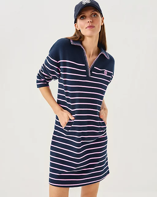 lilly pulitzer Corvaya Terry Dress Low Tide Navy Legacy Stripe