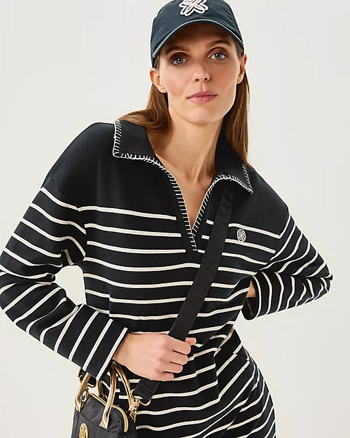 Lilly Pulitzer Corvaya Terry Dress Noir Legacy Stripe