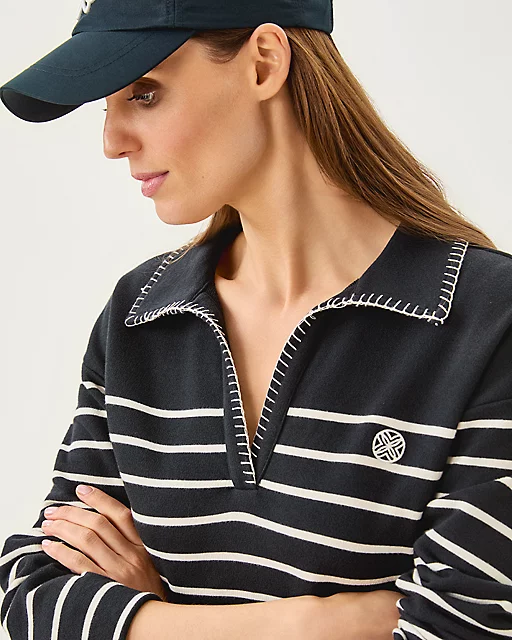 Lilly Pulitzer Corvaya Terry Dress Noir Legacy Stripe