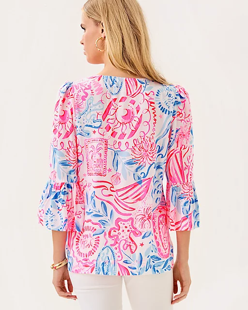 Lilly Pulitzer Danika Tunic Resort White Sun Sea Sand