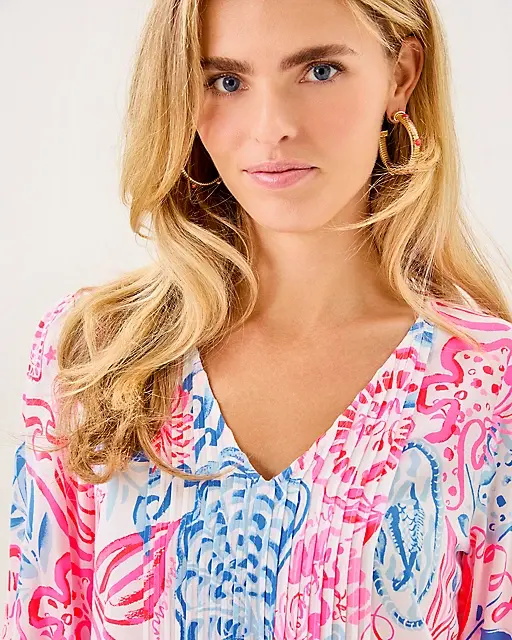 Lilly Pulitzer Danika Tunic Resort White Sun Sea Sand