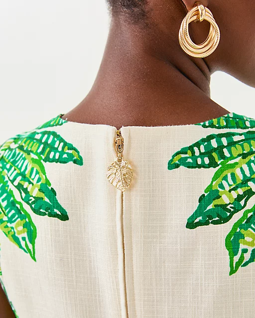 Lilly Pulitzer Devyn Stretch Shift Dress Kitts Green Shady Babe Engineered Woven Dress