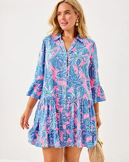 lilly pulitzer Diantha Tunic Dress Conch Shell Pink Up Scale