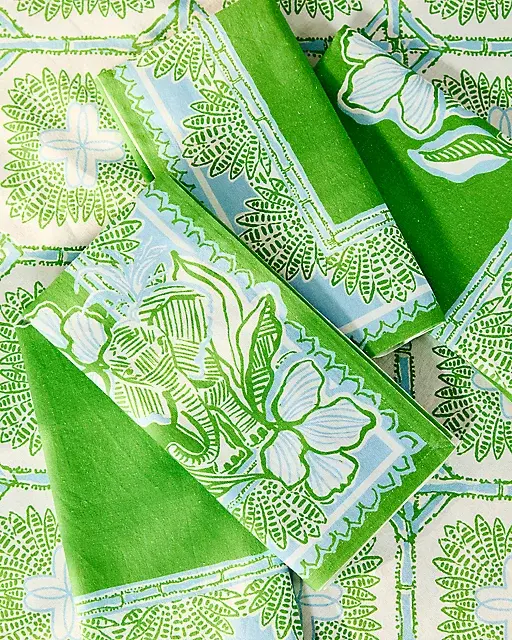lilly pulitzer Dinner Napkin Set Peninsula Green Came To Party Engineered