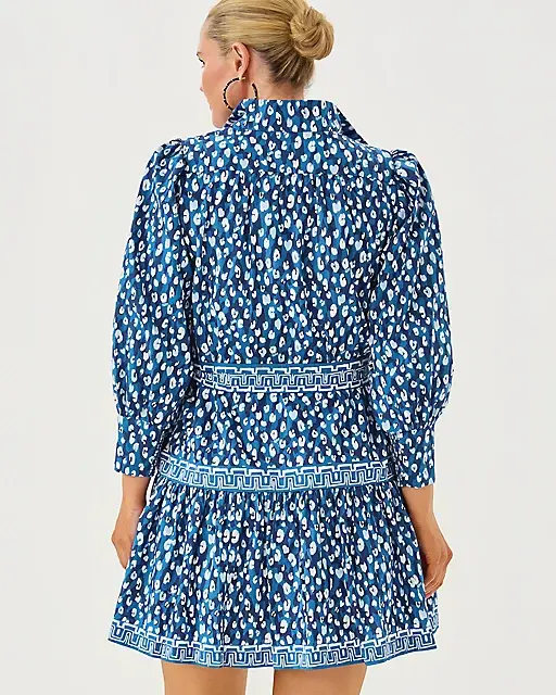 Lilly Pulitzer Drena Dress Starlight Navy Youre An Animal Engineered Woven Dress