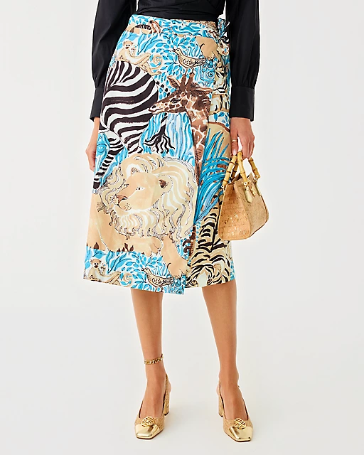 Lilly Pulitzer Dustin Midi Skirt Breezy Aqua Oversized Lillys Zoo