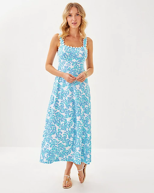 lilly pulitzer Dwyer Midi Dress Jacaranda Blue Simply The Zest