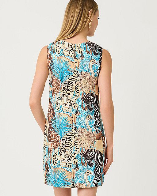 Lilly Pulitzer Edita Shift Dress Breezy Aqua Lillys Zoo Engineered Woven Shift