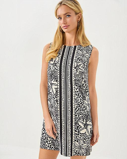 Lilly Pulitzer Edita Shift Dress Onyx Lots To Spot Engineered Woven Shift